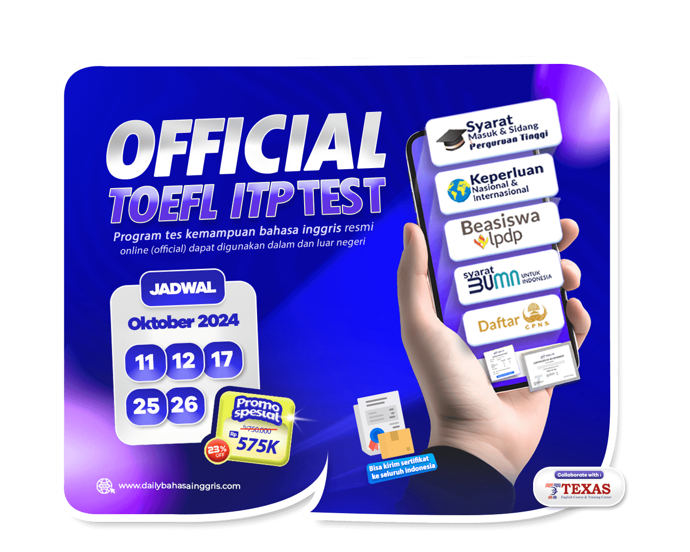 WEB POSTER PROGRAM (OFFICIAL TOEFL ITP TEST - OKT) okkk